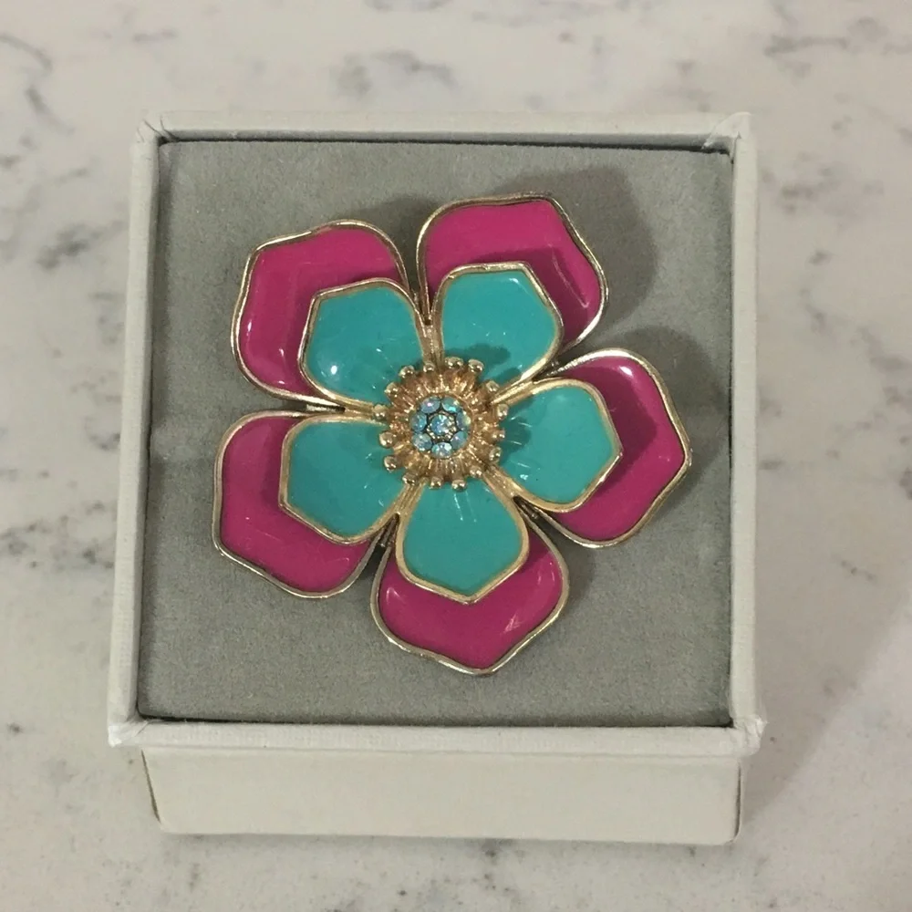 Giant Bling Gem Flower Elasticated Ring